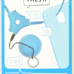 Kit Starter Pack Includes Portable Speaker, Rubber Shell Case & Headphone Splitter Blue for Galaxy J5 2017