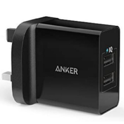 Anker 2-Port USB 24W Charging Plug Black