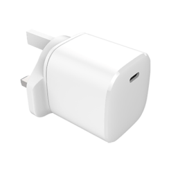 O2 Fast Charging 45W Plug with USB-C to USB-C Cable White