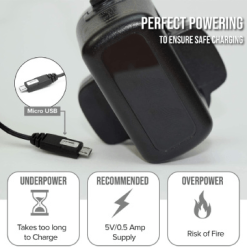 Feel Gud 8 Feel Gud 8 Micro-USB Mains Charger fits all devices with a micro usb connector Black