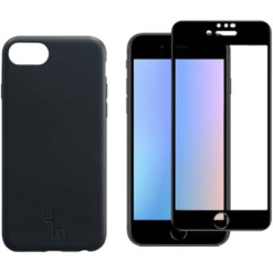 Caseym Phone Case and Tempered Glass Screen Protector Bundle Black for Iphone Se 2020/se 2022