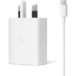 Google Genuine 30W USB-C Fast Charger and USB-C Charging Cable White