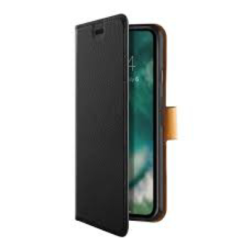 XQISIT Slim Wallet Selection Case Black Leather for Pixel 5