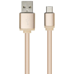 TecPlus Micro-USB To USB Aluminium Charging Cable Gold