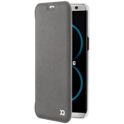 XQISIT Flap Cover Adour Case Clear Grey for Galaxy S8 Plus