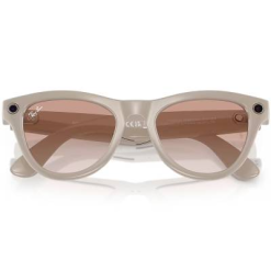 RayBan Meta Skyler Smart Glasses - Listen, Make Calls & Capture! Shiny Chalky Gray Frame/gradient Cinnamon Pink Lens