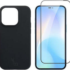 Caseym Phone Case and Screen Protector Bundle Black for Iphone 15 Pro Max