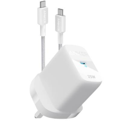 Anker 25W Plug and USB-C Charging Cable White