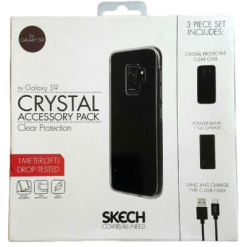 Skech Mega Value Bundle includes Phone Case, Power Bank & Type-C USB Cable Clear for Galaxy S9
