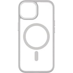 QDOS Hybrid Soft + Snap MagSafe Case White Grey for Iphone 15