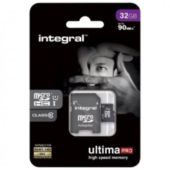INTEGRAL Ultima Pro microSDHC High-Speed 32GB Memory Card and Adapter